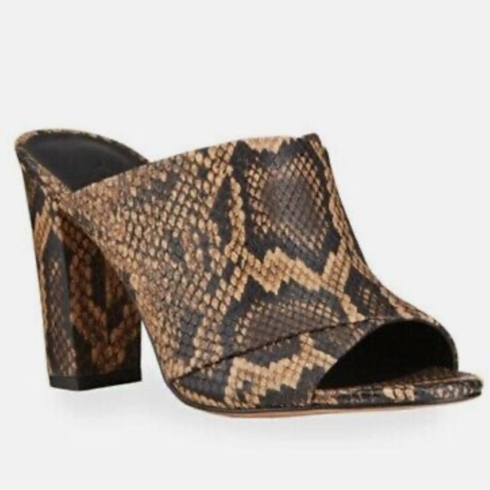 Vince Snake Patterned leather Mules size 7